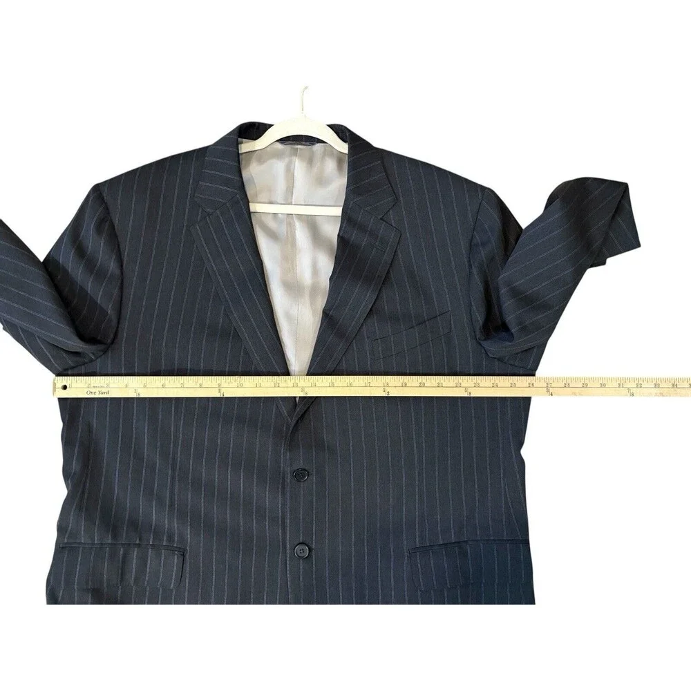 TRUSSINI Charcoal Gray Pinstripe Suit Jacket Blazer Men's Size 54 US IWS Wool